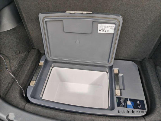 Tesla trunk hidden car refrigerator